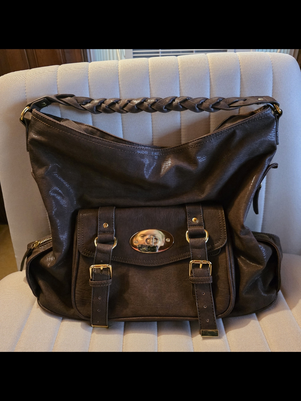 Urban Expressions Vegan Leather Hobo Shoulder Bag